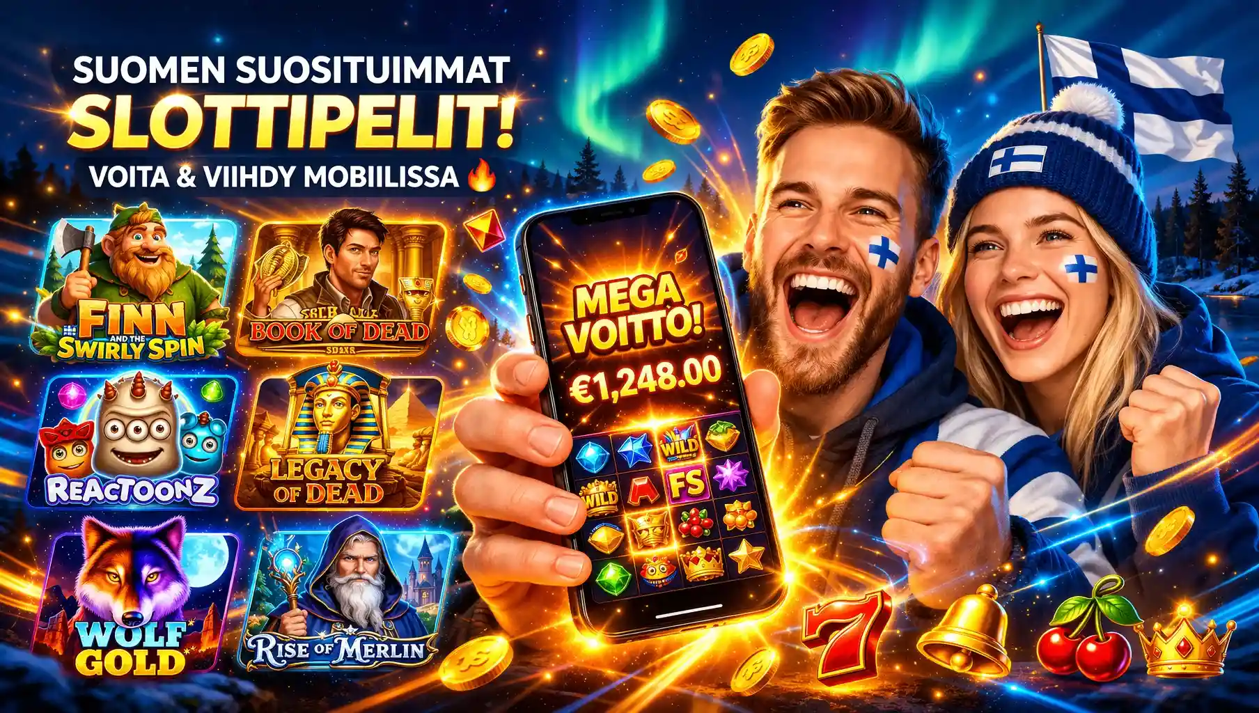 Suomalaiset pelaajat juhlivat suurta kolikkopelivoittoa mobiilissa